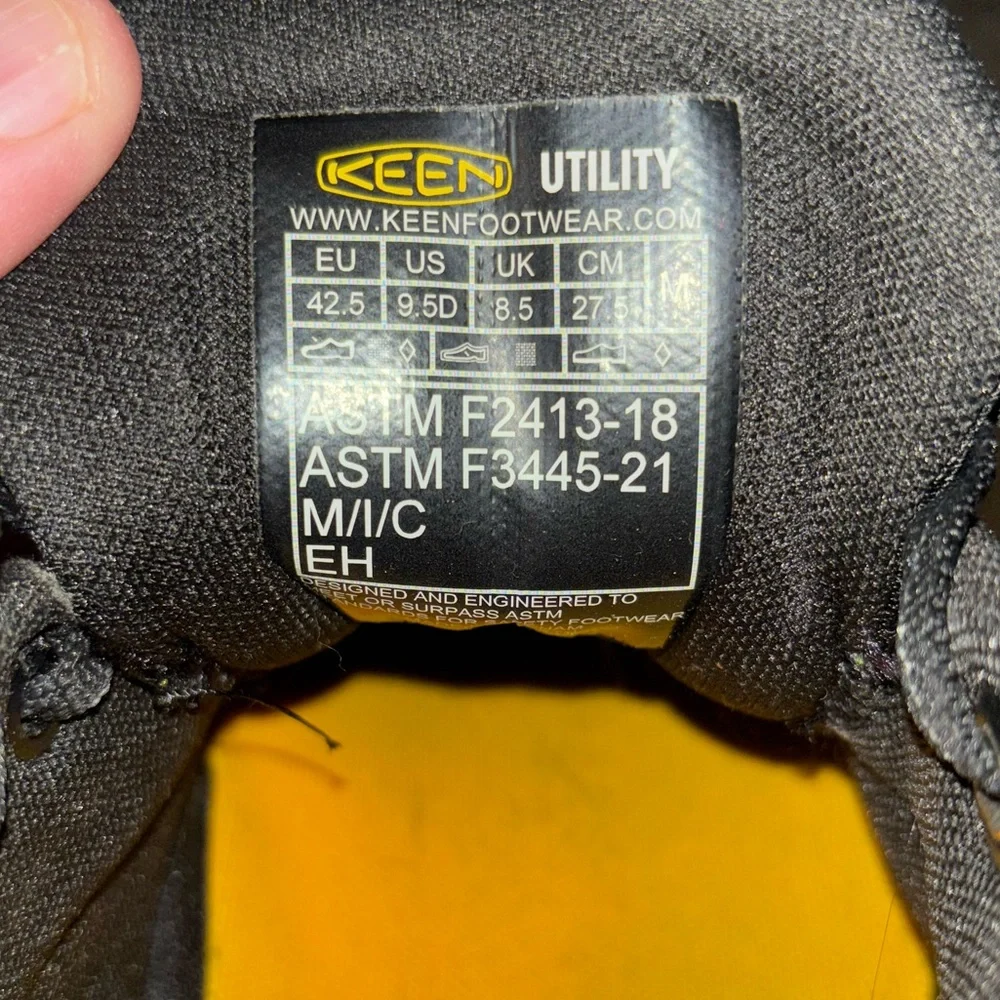 Keen Utility vista Work Shoes Black  Mesh Lace up Alloy Toe Size 9.5M